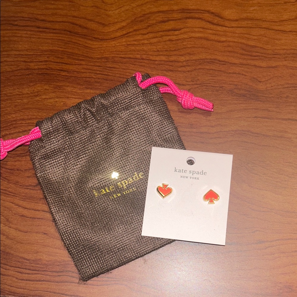 Kate Spade Red and Gold Heart Studs